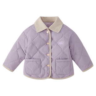 [抗菌远红外]儿童外套宝宝冬装男童时髦翻领夹棉上衣女童春秋衣服