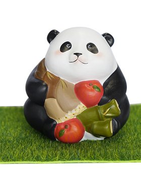 非遗惠山泥人熊有成竹泥塑装饰摆件可爱熊猫生日礼物伴手礼