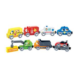 hape火车轨道兼容木质火车列车工程车队观光车儿童男孩玩具礼物