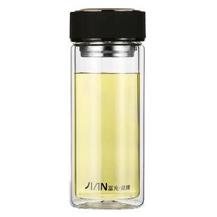 富光玻璃杯双层男女大容量耐热水杯便携过滤泡茶杯子定制印字logo