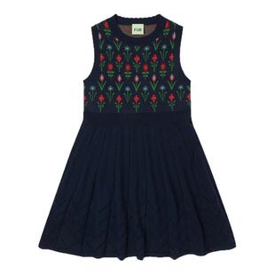 Little现货 丹麦FUB SS26春夏女童针织提花无袖连衣裙开衫有机棉