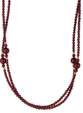 红色长项链女款2025新款高级感轻奢小众多层颈链饰品吊坠首饰配饰