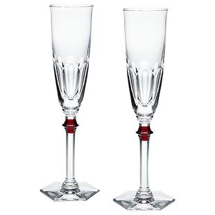 [结婚礼物]Baccarat巴卡拉哈酷系列伊芙香槟对杯透明红结 礼盒