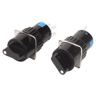 自复位旋转钥匙按钮开关16mm塑料电源启动2档3档开关选择转换位置