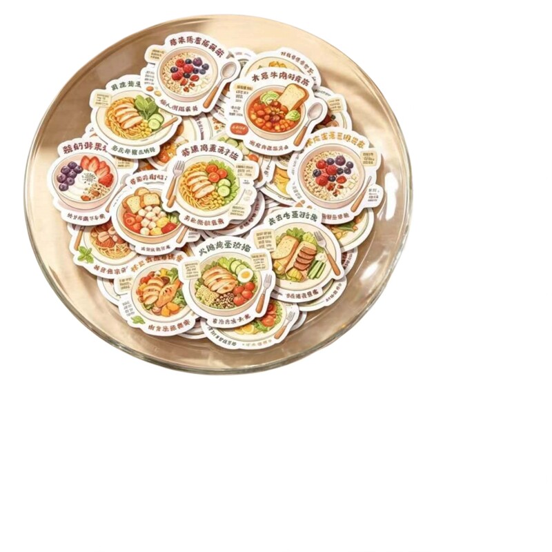 美食早餐笔记本小贴纸西式营养餐
