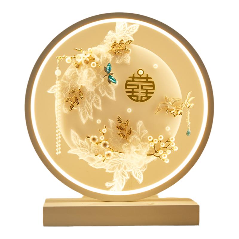 結(jié)婚臺燈婚房床頭燈新娘陪嫁燈臥室長明燈一對送新人新婚禮物喜燈