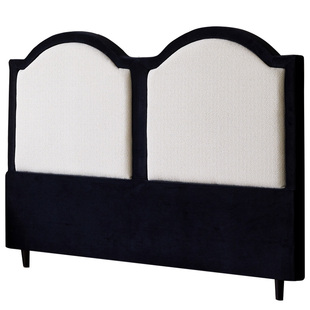 丰范床头软包靠背板一体落地黑白复古主卧单独法式床头靠背板单买