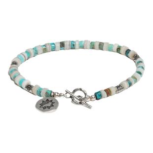 roninmade复古小众芙罗拉绿松手链情侣宝石手串男女纯银礼物中古