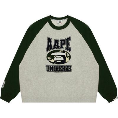 Aape插肩休闲厚绒圆领卫衣