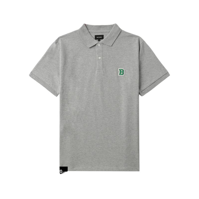 BEAMS纯色短袖polo衫简约休闲