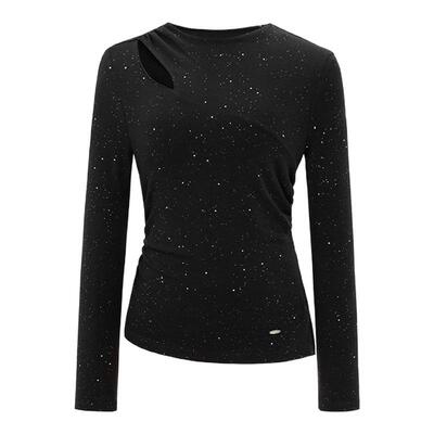 Three Quarters 新款女士繁星羊毛混纺百搭T恤银泰百货 301355