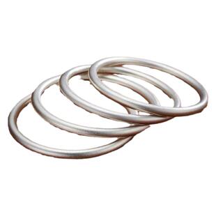 999足银古法银圆条传承款手镯哑光女款原创设计银饰品礼物