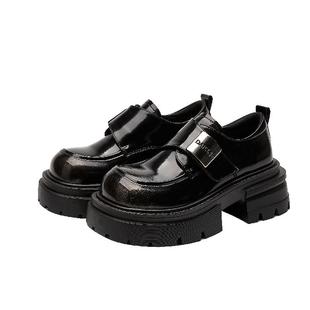 达芙妮女鞋巨好看乐福鞋2025秋冬新款加绒黑色英伦小皮鞋增高棉鞋