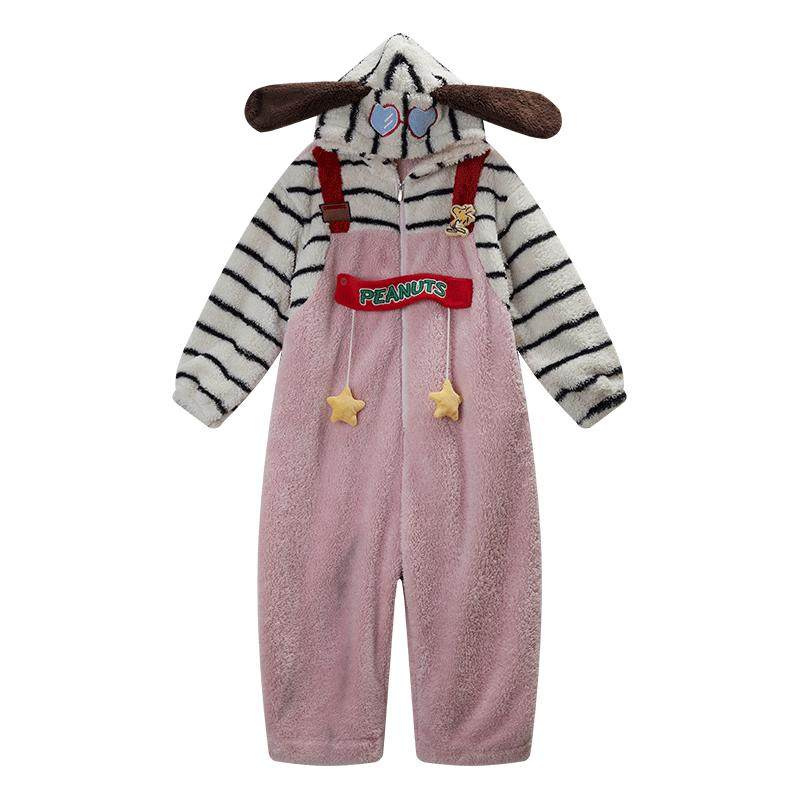 Gukoo/果壳情侣睡衣冬季连体睡衣史努比联名新款男士家居服D