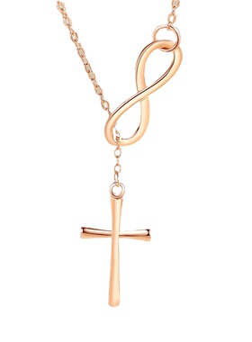 十字架8字循环符号项链纯银时尚