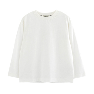ILOVEJ童装秋季女童白色圆领基本款纯棉T恤打底衫JWFTO92