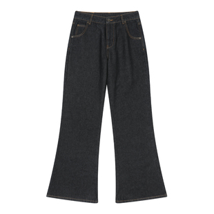 mostwanted 复古做旧水洗合身微喇牛仔裤拖地裤通勤基础风格