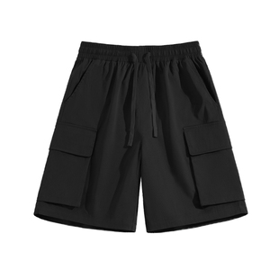 班尼路斜纹工装短裤男款26夏季凉感透气宽松五分裤大口袋裤子男A