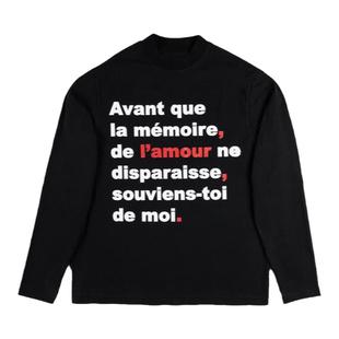 FEAR4FREE无性别原创标语圆领重磅长袖美式印花小领口T恤上衣男女