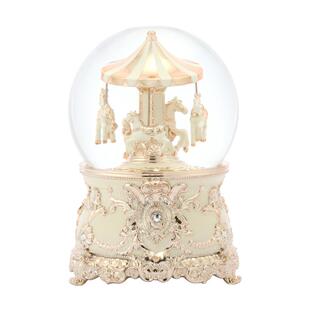 JARLL赞尔水晶球音乐盒旋转木马八音盒生日情人节结婚礼物送女友