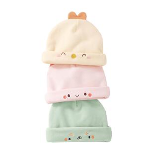 贝肽斯婴幼儿帽子春秋季德绒胎帽0-12个初生新生儿无骨护囟门帽