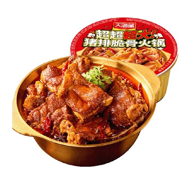 天海藏猪排脆骨火锅热加热即食