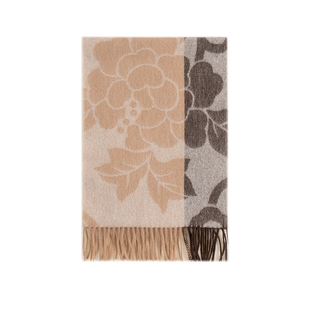 上海故事2025秋冬围巾女绵羊毛提花高端加厚围脖送妈妈新年礼物