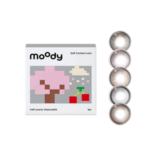【自营】moody美瞳半年抛彩色隐形眼镜2片女大小直径自然棕色素颜