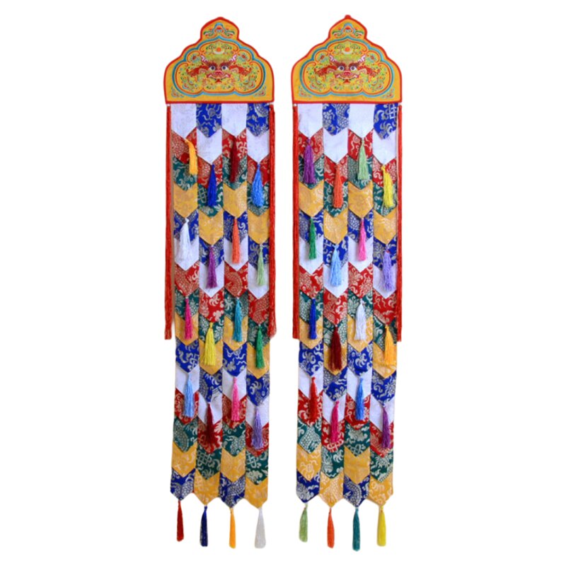 藏式风格龙纹佛幡挂帆竖幡