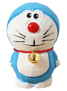 木雕摆件可爱治愈系桌面装饰