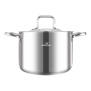 [家居大厨]食品级不锈钢汤锅电磁燃气炉专用加厚复底家用双耳炖煮