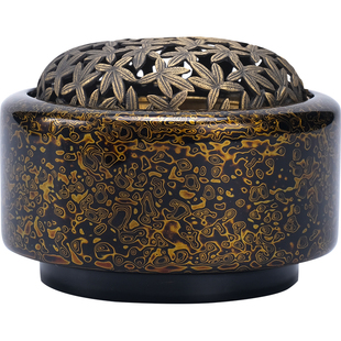 donguan冬官漆器摆件香炉家用纯铜内胆香插复古创意摆件福安凡