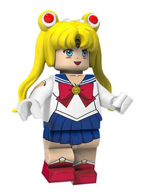 品高美少女战士装饰情人节日积木