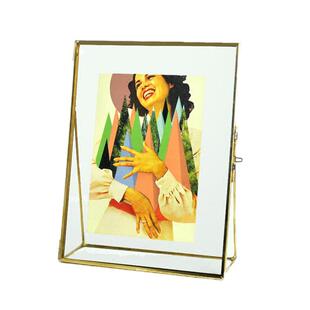 北欧金属玻璃相框复古植物标本夹家居简约装饰婚纱照宝宝摆台67寸