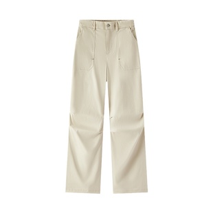 [商场同款]森马休闲裤女工装风阔腿裤2025新款春季酷飒风长裤高街