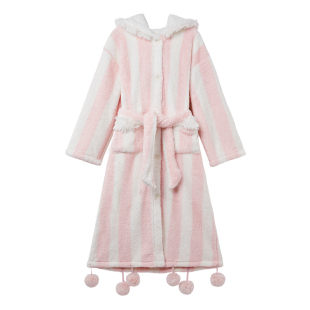 yso【礼物系列】睡袍女秋冬珊瑚绒可爱兔子睡袍长款高级感睡衣冬D