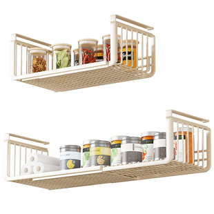 厨房置物架橱柜下挂架吊柜内分层伸缩挂篮悬挂拉篮柜子保鲜膜收纳