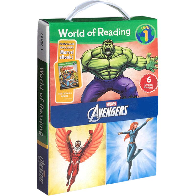 英文绘本书World of Reading Avengers 6册盒装 复仇者联盟 disney 迪士尼儿童读物 绿巨人钢铁侠蚁人英语阅读启蒙图书正版
