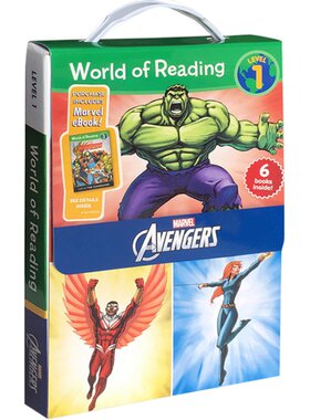 英文绘本书World of Reading Avengers 6册盒装 复仇者联盟 disney 迪士尼儿童读物 绿巨人钢铁侠蚁人英语阅读启蒙图书正版
