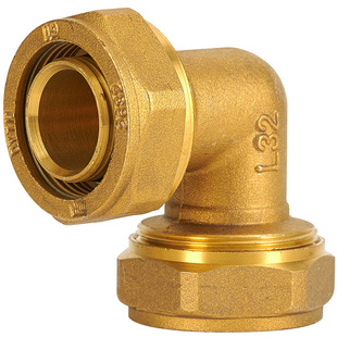 全铜铝塑管接头90度弯头等径1216太阳能热水器水管配件1620加厚