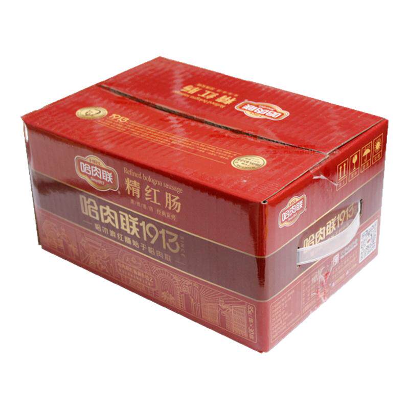 哈肉联精红肠85g*30根整箱 有肥肉丁东北特产正宗哈尔滨红肠香肠