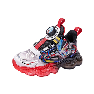 奥特曼鞋子秋冬2025新款发光男童运动鞋加绒保暖儿童亮灯童鞋二棉