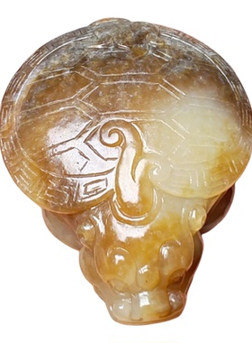 和田玉且末糖玉龙龟手把件油润