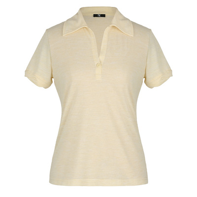 SEEKSIMPLE 气质刚需|袖口扭转设计|POLO领微透短袖T恤上衣