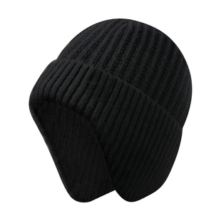 花花公子中老年人爸爸帽子男士冬季针织毛线帽爷爷加绒保暖围脖潮