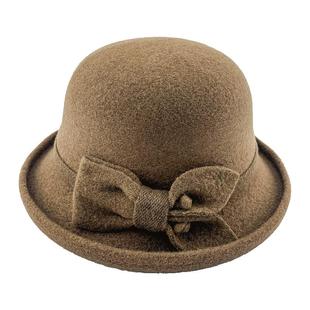 羊毛冬季帽子女款2025新款百搭时尚洋气显脸小秋冬保暖卷边渔夫帽