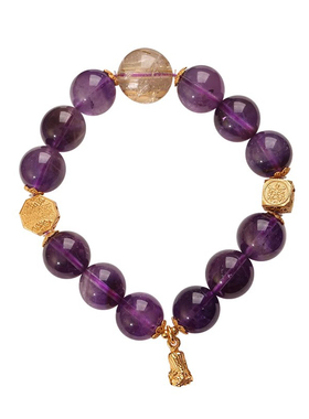 男女紫水晶原创手链手串