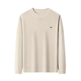 奥特莱斯丨正品汤米纯山羊绒男士半高领中年秋冬针织打底羊毛衫男