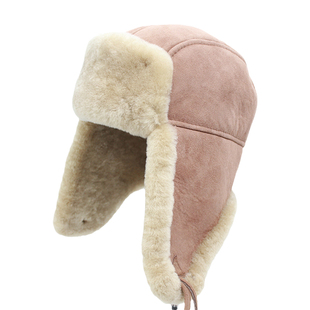 帽子女冬季澳洲美利奴羊皮毛一体防寒保暖雷锋帽男护耳防风皮草帽