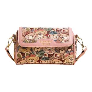 北包包原创设计卡通小熊包包女2024新款斜挎包时尚百搭单肩圆筒包